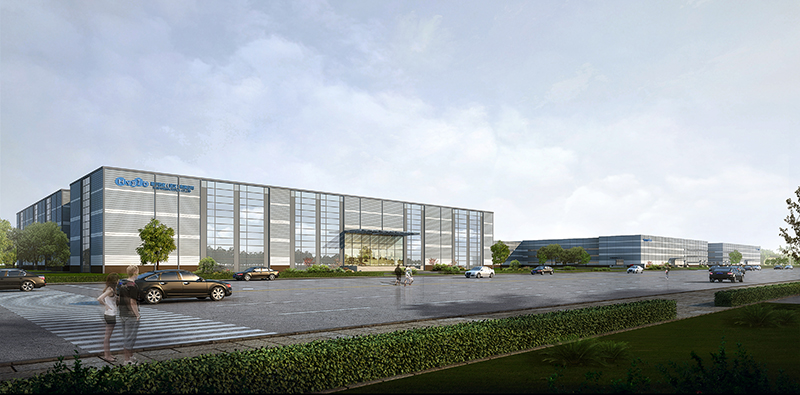 翰宇藥業武漢生物醫藥生產基地項目—高端制劑廠區沿街透視圖